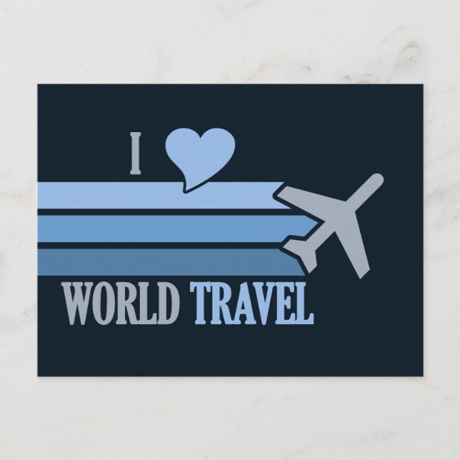 World Travel postcard, customisable Postcard (Front)