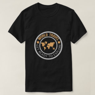 World Travel Stamp Explore T-Shirt Logo
