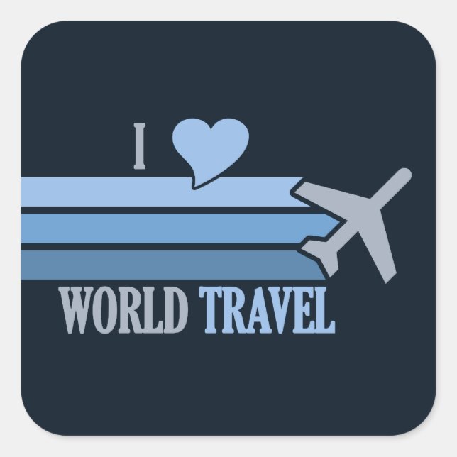 World Travel stickers, customisable Square Sticker (Front)