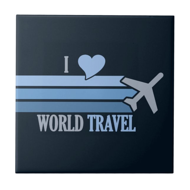 World Travel tile, customisable Ceramic Tile (Front)