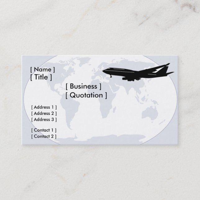 World Travel/Transportation Business Card (Front)