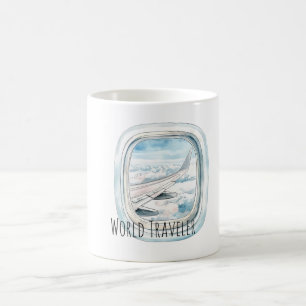 World Travel Window Airplane Coffee Mug