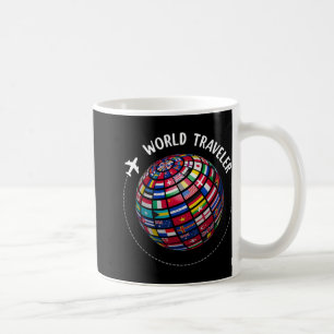 World Traveler Map, World Flags Traveler, Countrie Coffee Mug