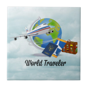 World Traveler, packed and ready to go, Ceramic Tile