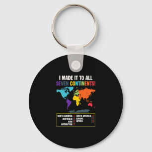 World Traveler Seven Continents Club Global Map Va Key Ring