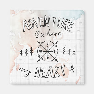 World Traveller   Adventure Is Where My Heart Is Magnet