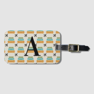 World Traveller Aeroplane Custom Monogram Name Luggage Tag