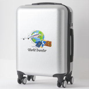 World traveller, aeroplane, suitcase, passport... 