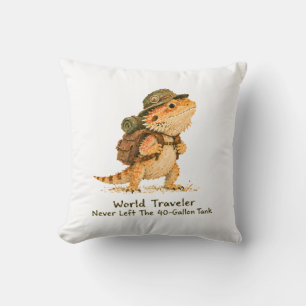 World Traveller Bearded Dragon Art Cushion
