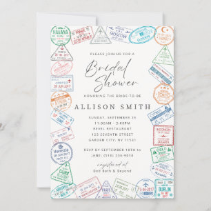World Traveller Bridal Shower Invitation