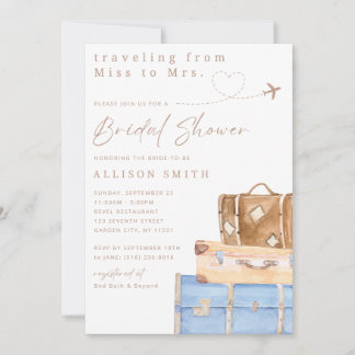 World Traveller Bridal Shower Invitation