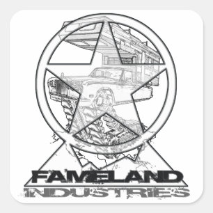 World Traveller Camper Square Sticker