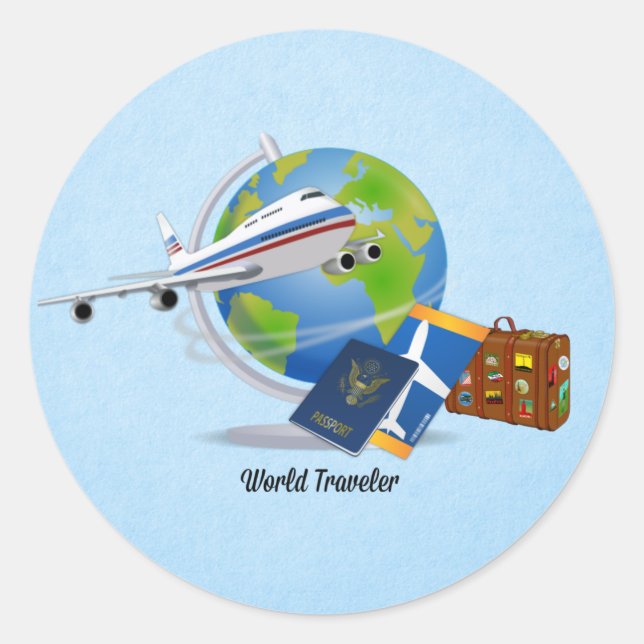 World Traveller Classic Round Sticker (Front)