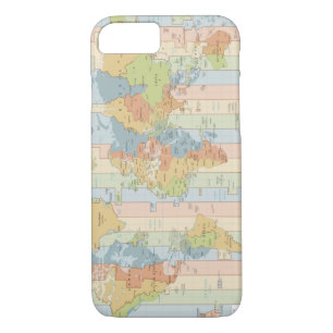 World Traveller Colourful Map of Time Zones iPhone 8/7 Case