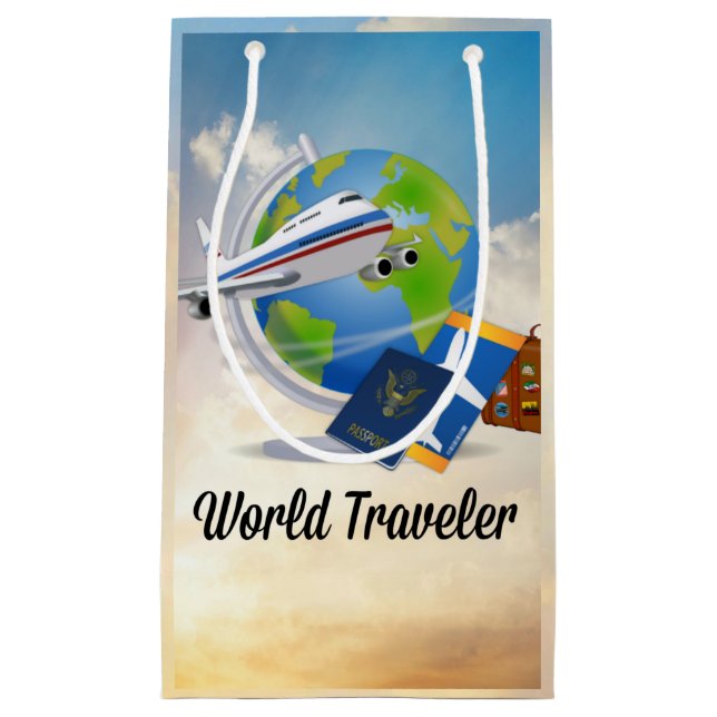 World Traveller - Design #2  Small Gift Bag (Front)
