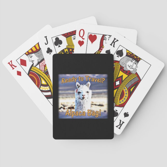 World Traveller - Funny Alpaca Bag Playing Cards (Back)