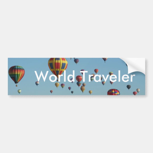 World Traveller Hot Air Balloon Bumper Sticker (Front)