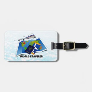 World Traveller - Map, Passport, and Tickets Luggage Tag