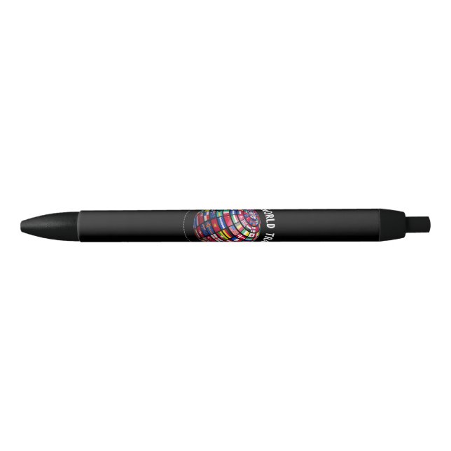 World Traveller Map, World Flags Traveller, Countr Black Ink Pen (Front)