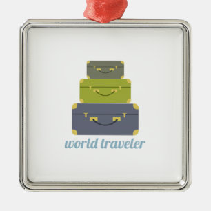 World Traveller Metal Tree Decoration