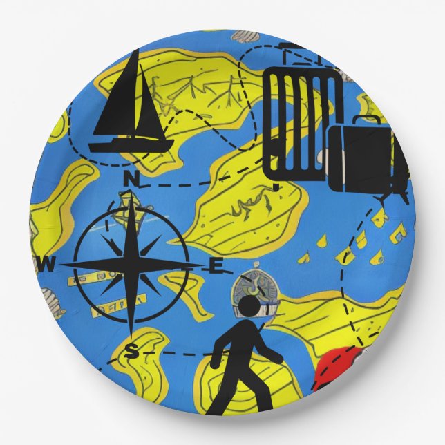 World Traveller Paper Plate (Front)