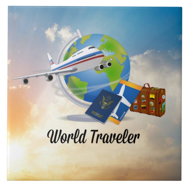 World Traveller, popular design Ceramic Tile (Front)