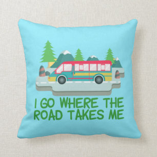 World Traveller RV Camper Road Trip Vacation Cushion