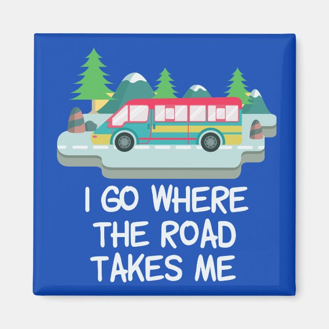 World Traveller RV Camper Road Trip Vacation Magnet (Front)
