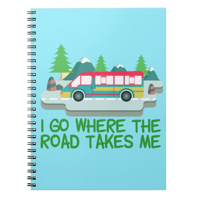 World Traveller RV Camper Road Trip Vacation Notebook (Front)