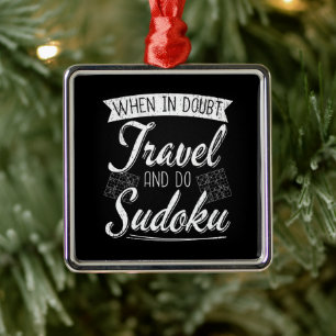 World Traveller Sudoku Puzzle Lover Metal Ornament