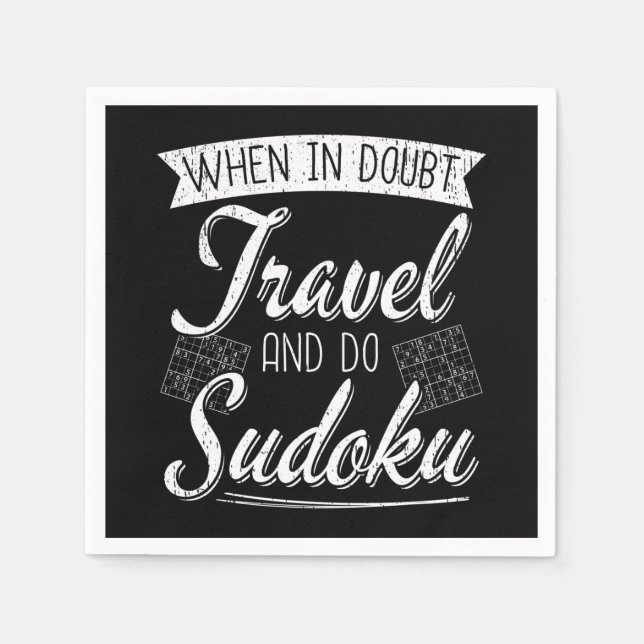World Traveller Sudoku Puzzle Lover  Napkin (Front)