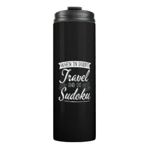 World Traveller Sudoku Puzzle Lover  Thermal Tumbler