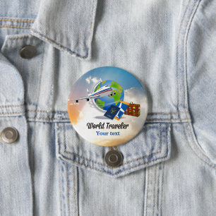 World Traveller TEMPLATE 7.5 Cm Round Badge