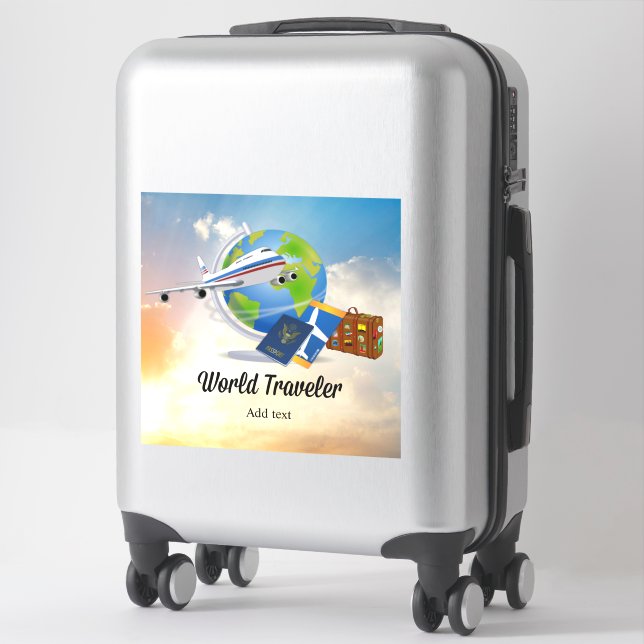 World Traveller Template, Add text, (Suitcase)