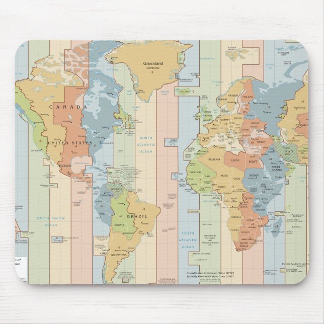 World Traveller Time Zones of Europe and Africa Mouse Pad (Front)