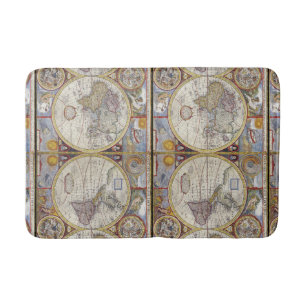 World Traveller Vintage Map Thunder_Cove Bath Mat