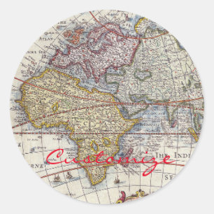 World Traveller Vintage Map Thunder_Cove Classic Round Sticker