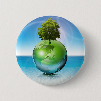 World tree -  ecology concept 6 cm round badge