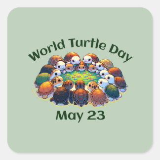 World Turtle  Day  Square Sticker