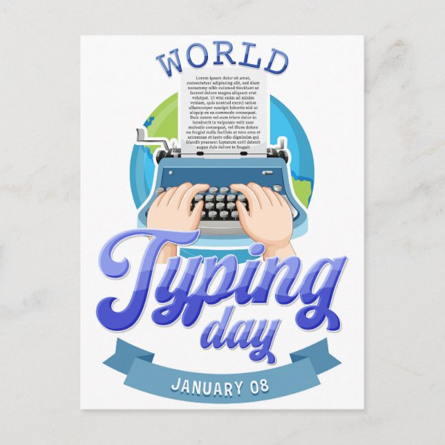 World Typing Day Postcard (Front)