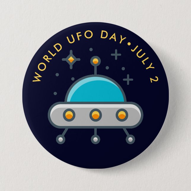 World UFO Day 7.5 Cm Round Badge (Front)