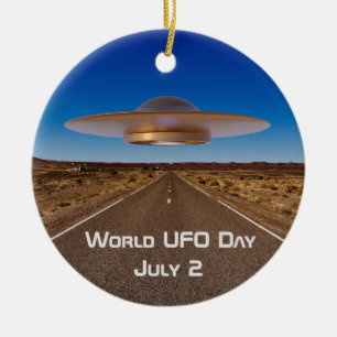 World UFO Day Ceramic Ornament