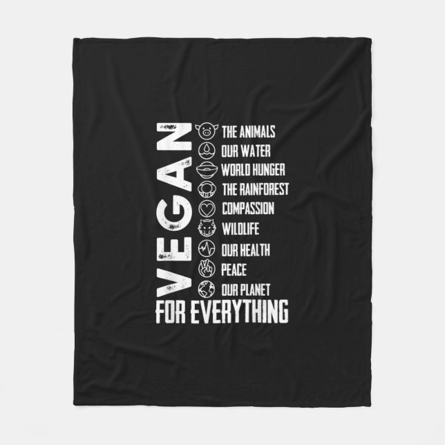 world vegan day-happy world vegan day-the future i fleece blanket (Front)