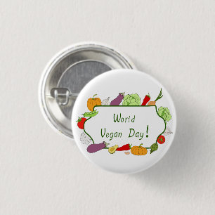 World Vegetarian Day Minimalist Cute 3 Cm Round Badge