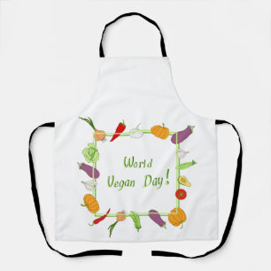 World Vegetarian Day Minimalist Cute Apron