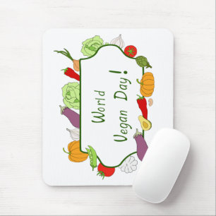 World Vegetarian Day Minimalist Cute     Mouse Pad