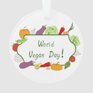 World Vegetarian Day Minimalist Cute    Ornament