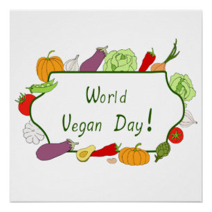 World Vegetarian Day Minimalist Cute Poster