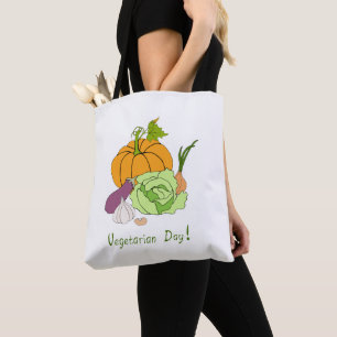 World Vegetarian Day Minimalist Cute Tote Bag