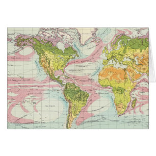 World vegetation & ocean currents Map